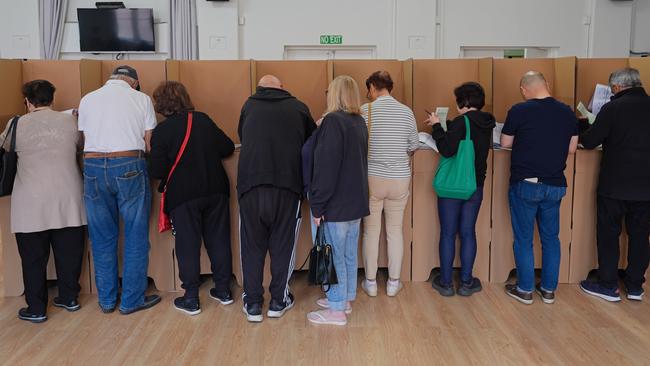 Voters at an Oakleigh early voting centre in the electorate of Hotham. Picture: Asanka Ratnayake/Getty Images