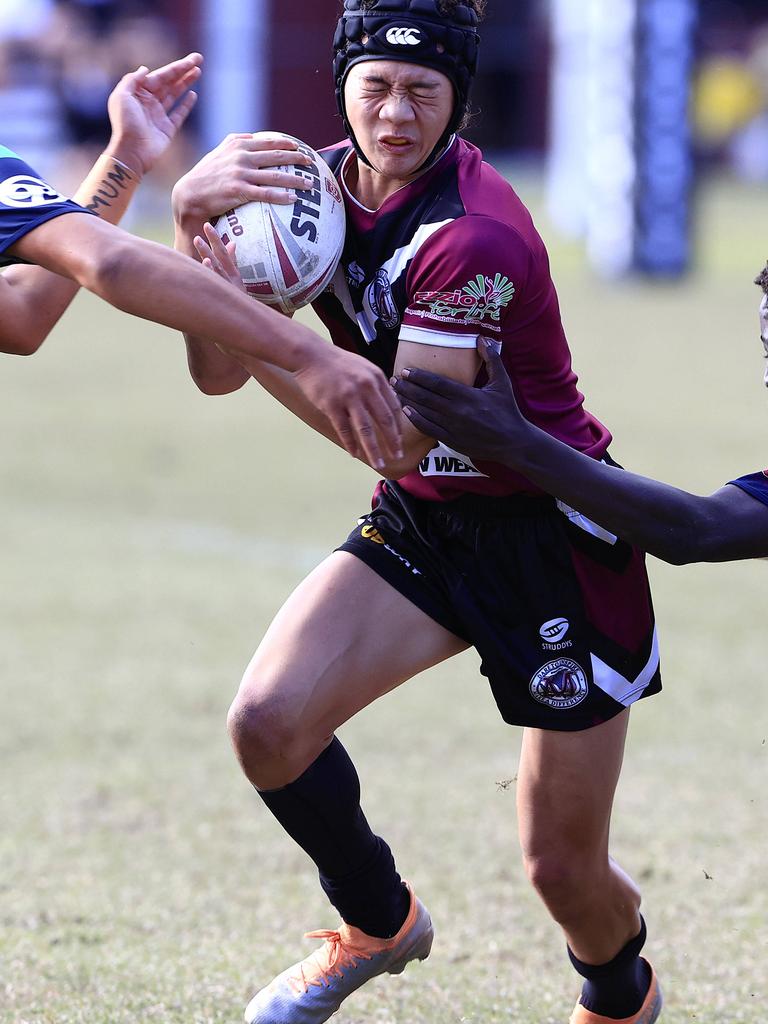 Adaquix Luke playing school footy. Pics Adam Head