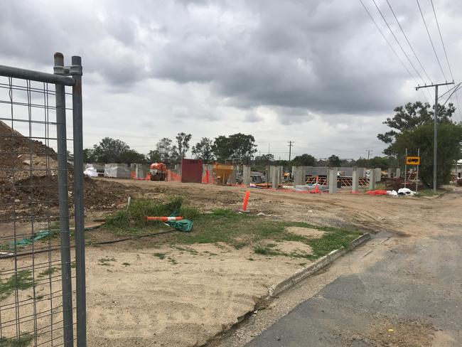 The Aldi site after tradespeople walked off the job. Picture: Shayla Bulloch