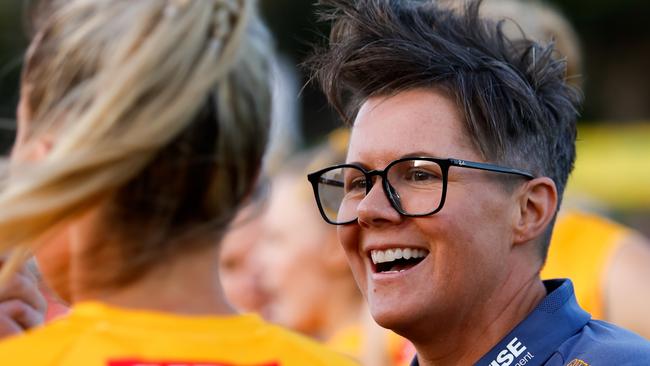 Inaugural AFLW premiership coach Bec Goddard has departed Hawthorn after two seasons and says she will retire from coaching. Picture: Dylan Burns / Getty Images