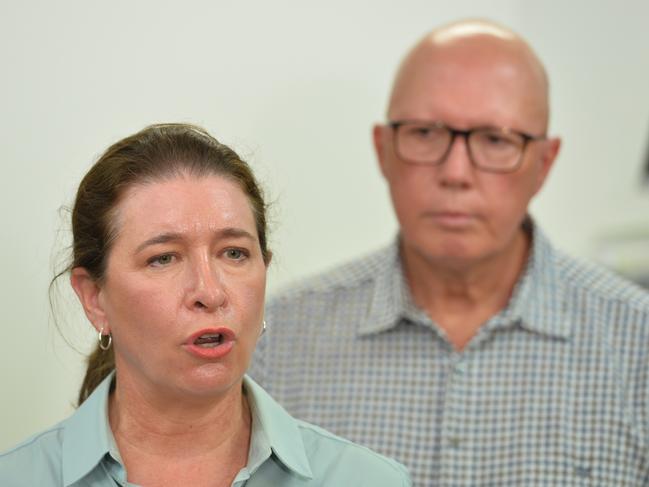 LNP Opposition leader Peter Dutton on the ground in Ingham today along with the Qld Premier David Crisafulli and Senator Susan McDonald. They visited the Hinchinbrook council disaster centre, a local business and then on to a cane farm.