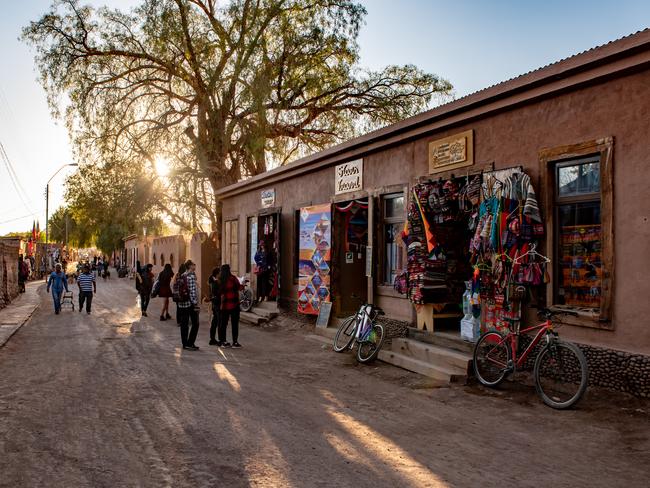 Calle Caracoles is the main Street of San Pedro de Atacama, Chile.