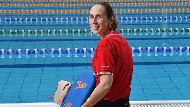 Kate Casey, who lives with multiple sclerosis, will participate in the MS Super Splash at Long Tan Memorial Pool on Saturday. Picture: Evan Morgan