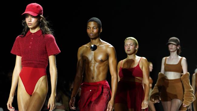 Models walk the runway during the NAGNATA show at Australian Fashion Week 2025 on Tuesday. Picture: Nina Franova