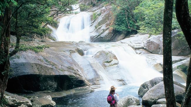 Josephine Falls is the seen or a rescue operation after it was reported two people became stuck on rocks. File Photo