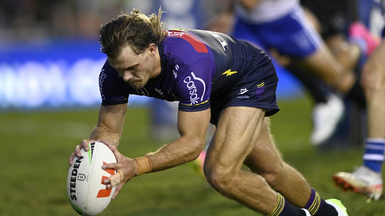 Papenhuyzen capped his return with a try with his final touch. Picture: NRL Imagery