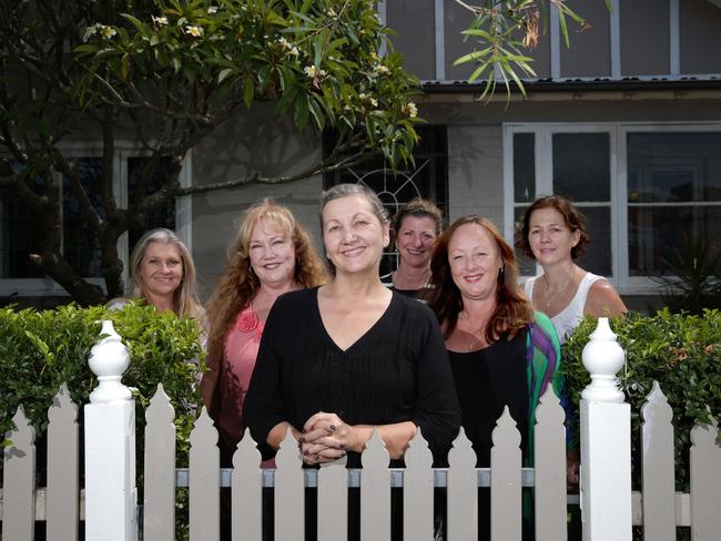 Karen Young and her friends who have been helping to get her house ready for sale. Photo: Adam Ward