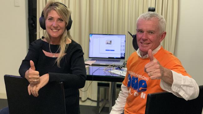 One Nation's Dawson candidate Julie Hall and One Nation Senator Malcolm Roberts at the Coral Cay Motel in Mackay on election night 2022. Picture: Duncan Evans