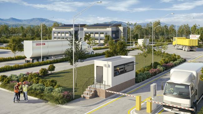Renderings of a waste-to-energy plant proposed in Ipswich, Queensland.