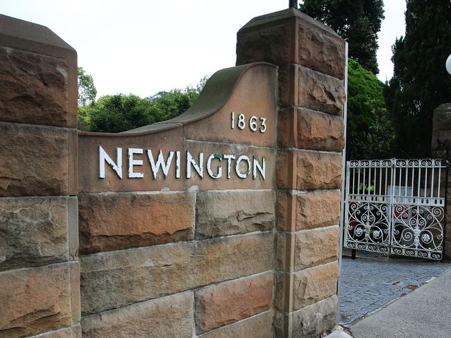 SYDNEY, AUSTRALIA: NewsWire Photos: JANUARY 31 2024: A general view of the main gate signage at Newington College the prestigious secondary school on the first day of the 2024 academic year today in Stanmore, Sydney. Picture: NCA NewsWire / Gaye Gerard