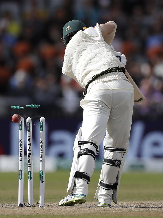 Travis Head is bowled by Jofra Archer of England during day four at Old Trafford. Picture: Ryan Pierse/Getty Images