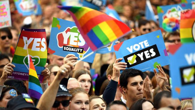 Mental health groups are joining the Yes campaign claiming that making same-sex marriage legal could prevent up to 3000 youth suicide attempts a year. Picture: AFP