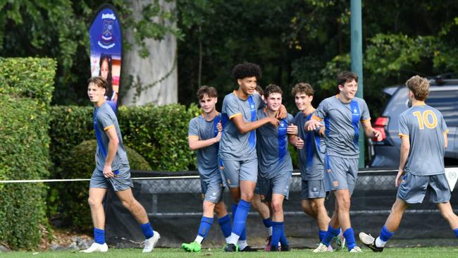 Zane North (fourth from the left) celebrating (on the left of Lucas Herrington).