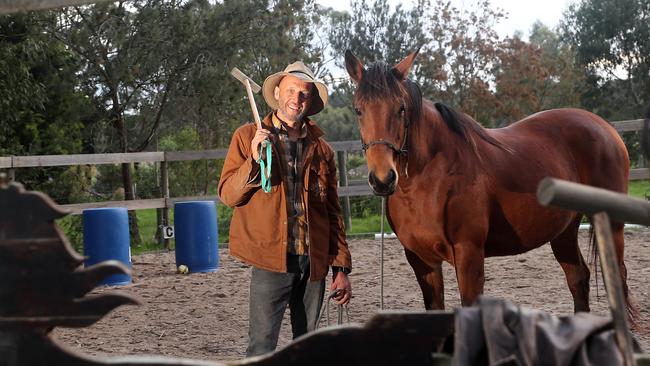 Pete Bland, natural horseman, at Wattle Bank in Bass Coast. Picture: Yuri Kouzmin