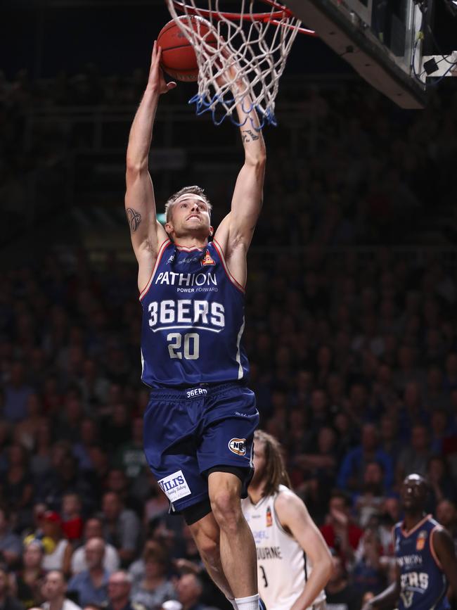 Adelaide 36ers guard Nathan Sobey recorded 16 points in his side’s game-four triumph over Melbourne United. Picture: Sarah Reed