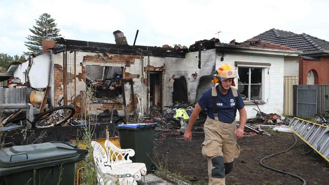 The outside of the gutted property. Picture: Dean Martin/AAP