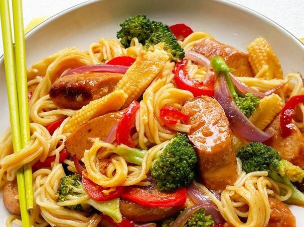 Use beef sausages in stir-fry.