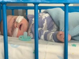 Xavier spent five nights in hospital after catching RSV and Covid-19. Picture: Supplied