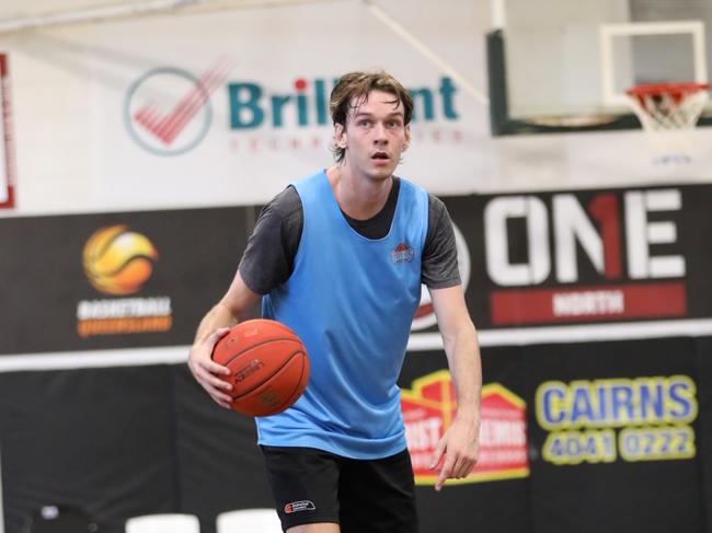 Cairns local Kody Stattman at the Taipans "open gym" day at Cairns Basketball. Contributed by Taipans Media.