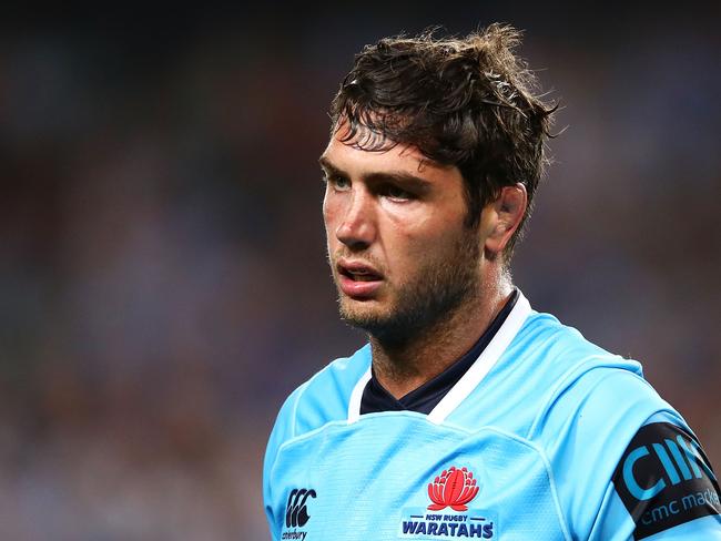 SYDNEY, NEW SOUTH WALES - FEBRUARY 24:  Rob Simmons of the Waratahs looks dejected after being shown a yellow card during the round two Super Rugby match between the Waratahs and the Stormers at Allianz Stadium on February 24, 2018 in Sydney, Australia.  (Photo by Mark Kolbe/Getty Images)