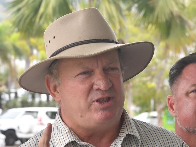 Member for Hill Shane Knuth took a break from the Akubra to sport a Dolphins hat. Picture: Evan Morgan