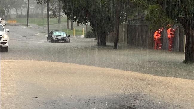 Floods in Canterbury due to rising water levels in Georges River. Picture: NSW SES Canterbury