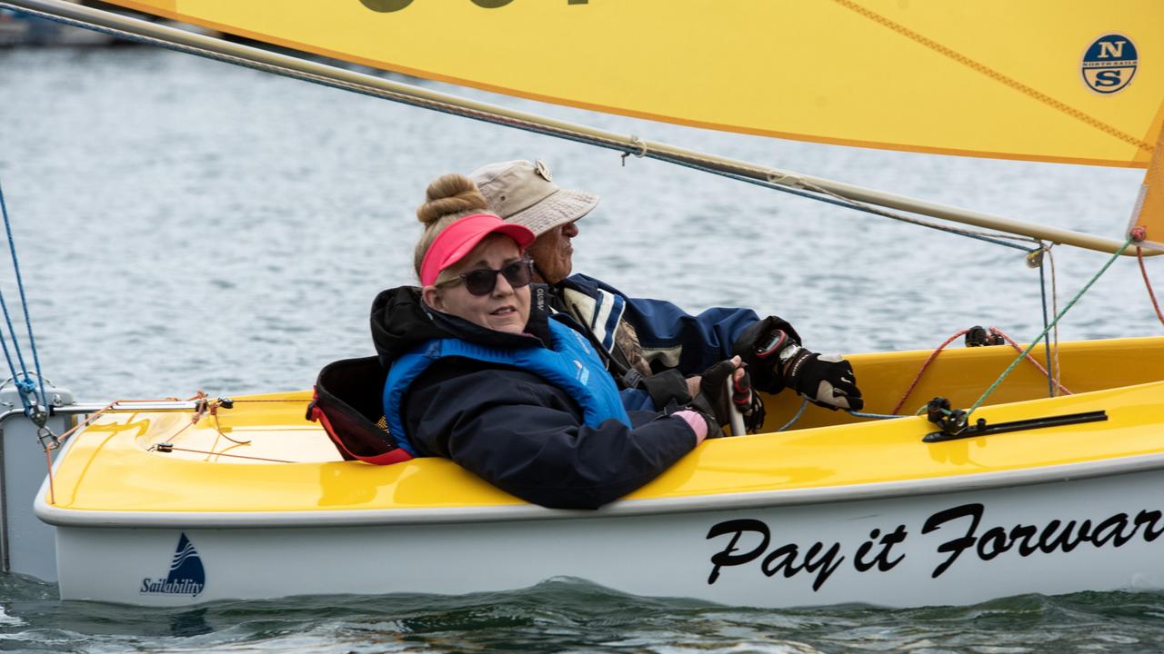 Sharon Dalton sailing on the water. Photo: RSL Queensland