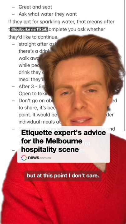 Etiquette expert's advice for the Melbourne hospitality scene