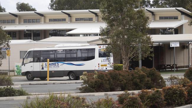 Staines Memorial College on School Road in Redbank Plains, Brisbane on Sunday. Picture: Attila Csaszar