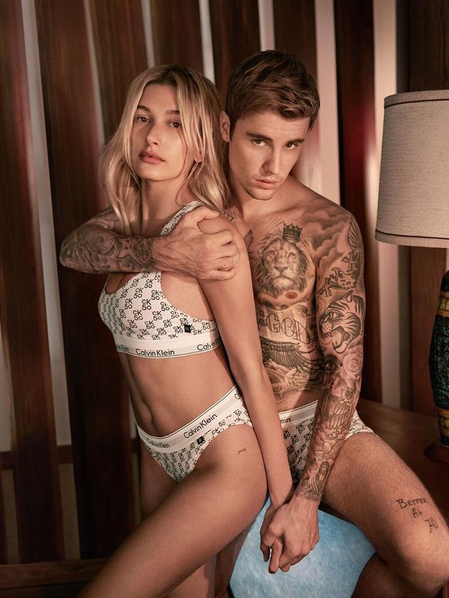 Hailey and Justin Bieber got together only months after Selena and Justin broke up. Picture: Calvin Klein/Instagram