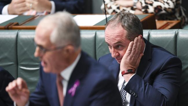 Barnaby Joyce in question time. Picture: AAP