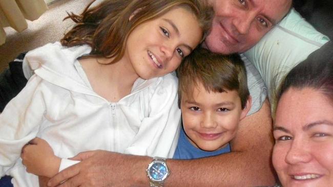 Bradley Hardwick leaves behind his wife Lisa, a daughter, 10, and a son, 8, after an incident at Moranbah North Mine that took his life. . This family snap was on Mothers Day in 2018 after Lisa received breakfast in bed.