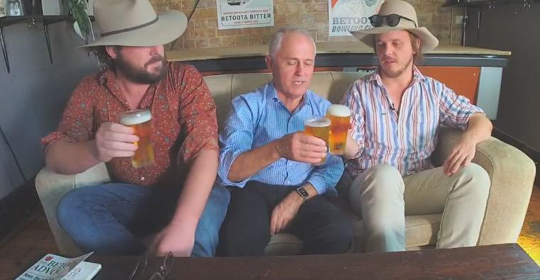 AUSTRALIA:    Prime Minister Sits Down and Drinks Beers With Editors of Satire Paper   March 11