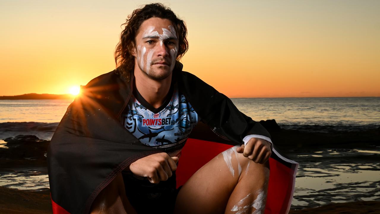 Sharks star Nicho Hynes is proud of his Aboriginal heritage. Picture: Grant Trouville/NRL Photos