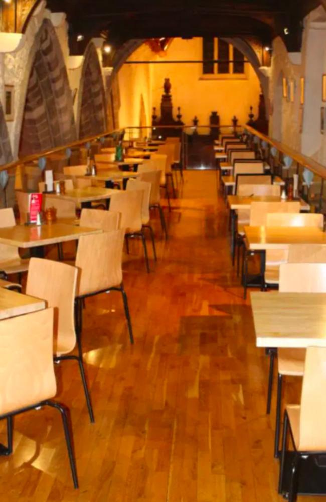 The modern cafe was built in the 90s and had churchgoers in stitches. Picture: Facebook/All Saints Church