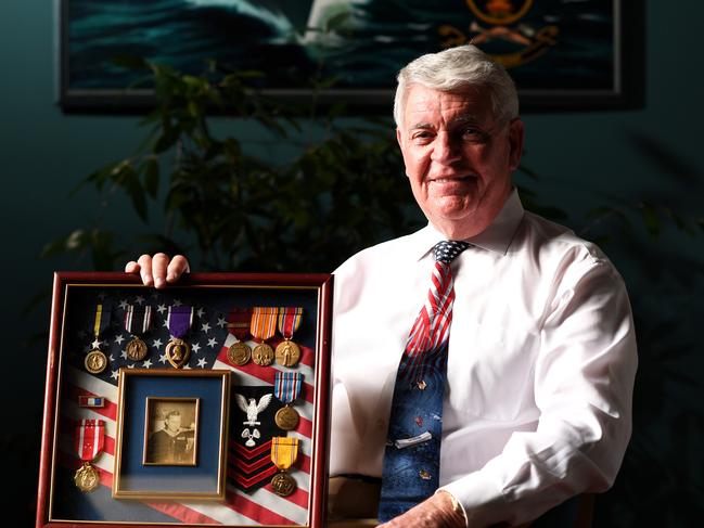 Sam Logan, son of USS Peary Officer Samuel Logan, shares his father's story on the anniversary of the Darwin Bombings. Picture: Che Chorley