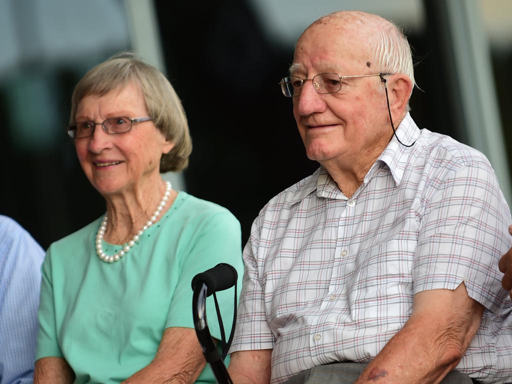 Greg Norman's parents, Mervyn and Toini, at the 2014 Greg Norman Junior Masters.