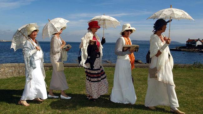 Five women read from the book ‘Ulysses’ on June 16 2004 at Sandycove in Dublin