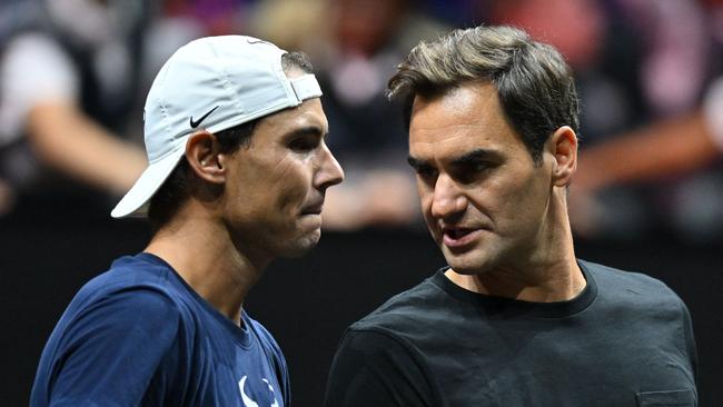 Rafael Nadal delivers brutal swipe to Roger Federer. (Photo by Glyn KIRK / AFP) / RESTRICTED TO EDITORIAL USE