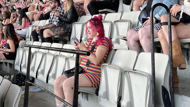 Pics showing people avoiding a vomit at Taylor Swift. Picture: Supplied