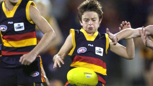 Football - junior children footballers during Adelaide Crows vs Hawthorn match at AAMI Stadium.