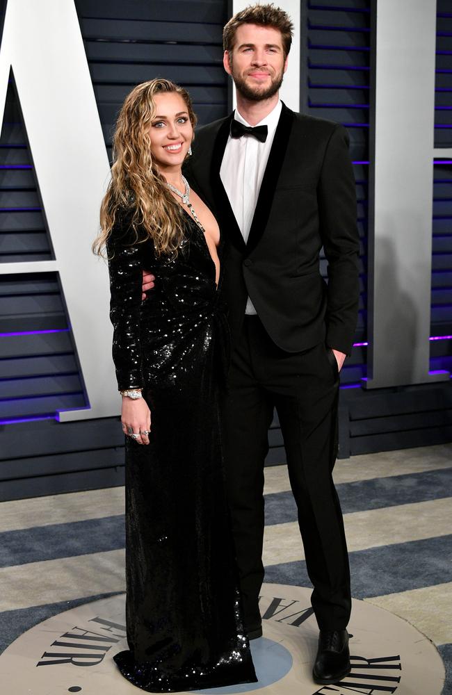 Miley Cyrus and Liam Hemsworth. Picture: Dia Dipasupil/Getty Images