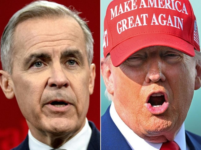 A combination photo showing Canadian Prime Minister Mark Carney and President Donald Trump