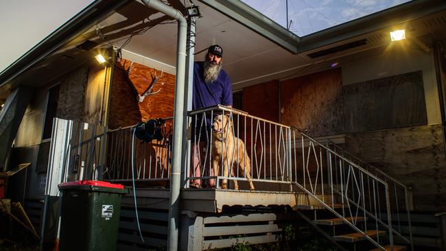 Mount Isa resident Rodger Winch has fitted his home with security cameras and flood lights due to the amount of crime he has had at his house. Picture: Scott Radford-Chisholm