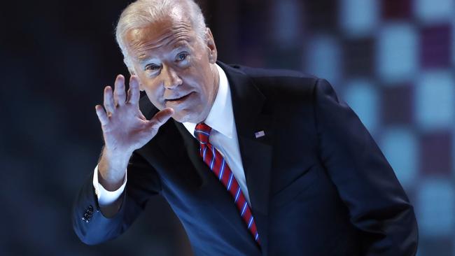 Biden took aim at Trump.