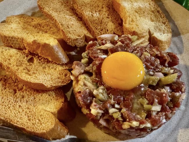 Steak tartare at Fire and Vine restaurant, Glenunga