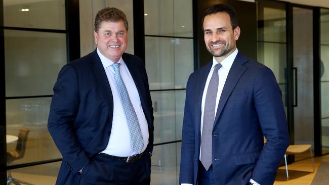 Centuria Capital Group CEO John McBain and Unlisted Property Funds CEO Jason Huljich at the Centuria offices in North Sydney. Picture: Hollie Adams