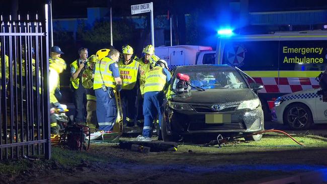 The scene of a horror crash that killed two people in Milperra. Picture: TNV