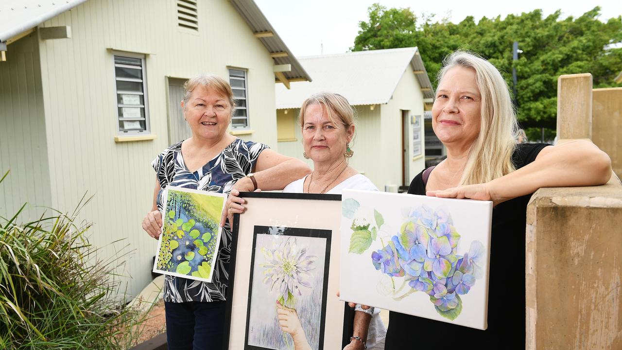 Townsville Watercolor Group artists, Robyn Gerstle, Julie Boyd and Haidi Beard ahead of the upcoming exhibition 'Everlasting Images'. Picture: Shae Beplate.
