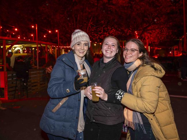 Fauve Salleras, Olivia Myers and Inza Kritzinger at Winter Feast 2025 in Hobart. Picture: Caroline Tan